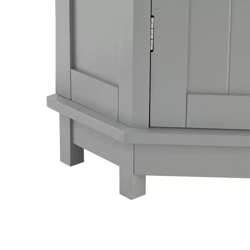 CASAINC 31.4H Triangle Corner Bathroom Cabinet, Adjustable Shelf, Modern MDF Storage Unit