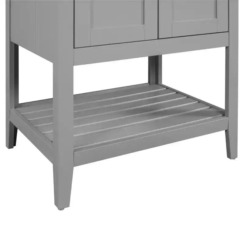 24 Small Bathroom Vanity Sink Combo with Storage , Wood Bathroom Floor Cabinet with Open Shelf