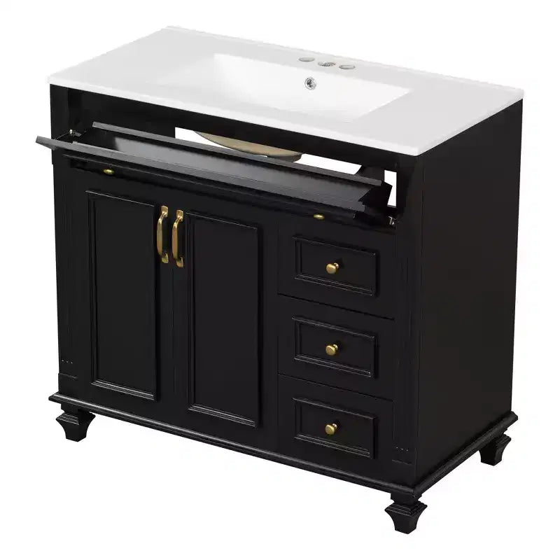 36 Bathroom Vanity Sink Combo with Storage , Bathroom Floor Cabinet with Drawers and Soft Close Doors