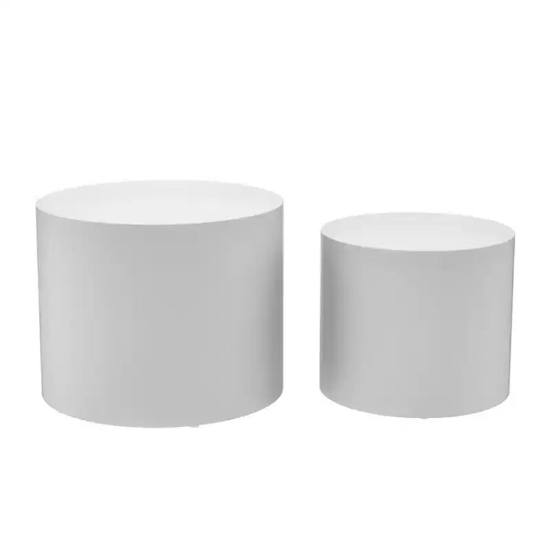 Nesting coffee table set of 2, modern round design with non-slip feetperfect accent or end tables for small spaces, living room, or bedroom