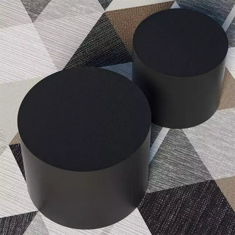Nesting coffee table set of 2, modern round design with non-slip feetperfect accent or end tables for small spaces, living room, or bedroom