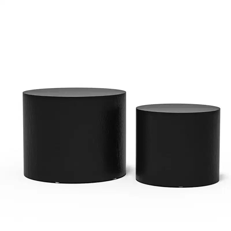 Nesting coffee table set of 2, modern round design with non-slip feetperfect accent or end tables for small spaces, living room, or bedroom