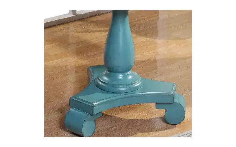 TUYOHW Round Wood Pedestal Side Table, Traditional 26 End Table with Scrolled Legs, Timeless Accent Small Coffee Table for Living Room & Bedroom