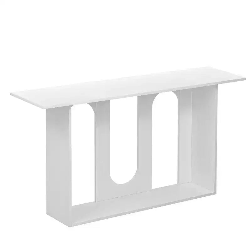 Okak Modern Console Table with Bottom Shelf,Entryway Table with Curved Design & Ash Veneer,Foyer Tables for Entryway,Living Room