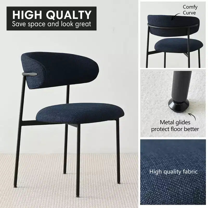 Panipeachy Dining Room Chairs Set of 6, Contemporary Floating Back Upholstered Kitchen Chair with Sturdy Metal Frame