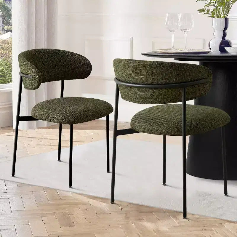Panipeachy Dining Room Chairs Set of 6, Contemporary Floating Back Upholstered Kitchen Chair with Sturdy Metal Frame