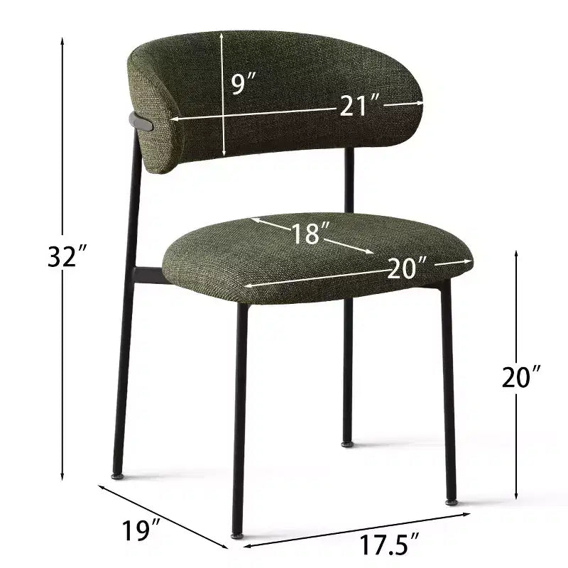 Panipeachy Dining Room Chairs Set of 6, Contemporary Floating Back Upholstered Kitchen Chair with Sturdy Metal Frame