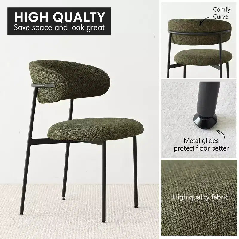 Panipeachy Dining Room Chairs Set of 6, Contemporary Floating Back Upholstered Kitchen Chair with Sturdy Metal Frame