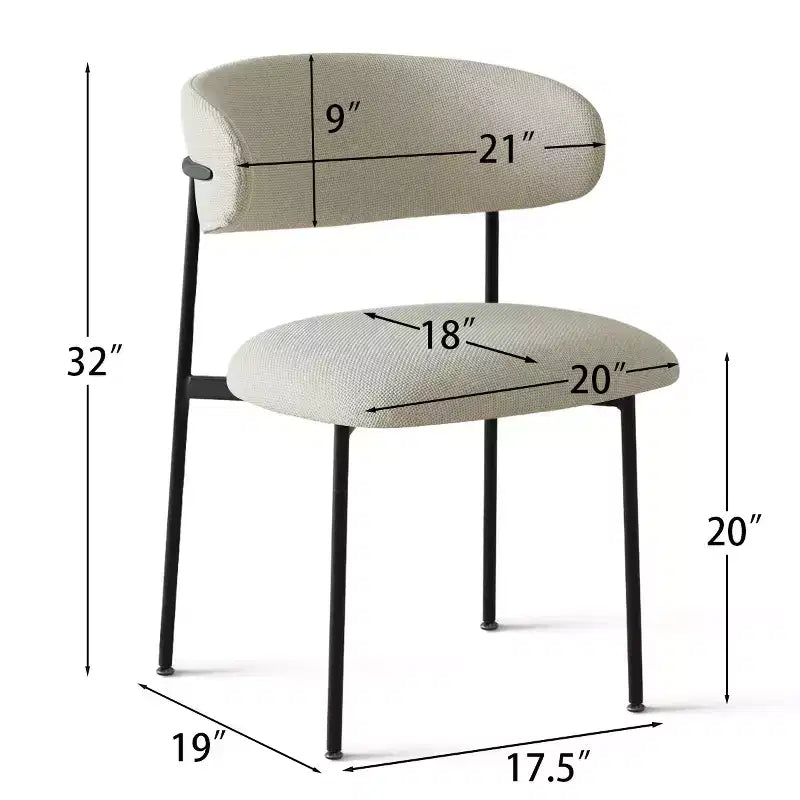 Panipeachy Dining Room Chairs Set of 6, Contemporary Floating Back Upholstered Kitchen Chair with Sturdy Metal Frame