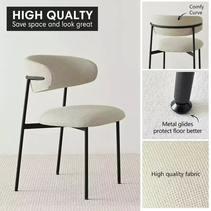 Panipeachy Dining Room Chairs Set of 6, Contemporary Floating Back Upholstered Kitchen Chair with Sturdy Metal Frame