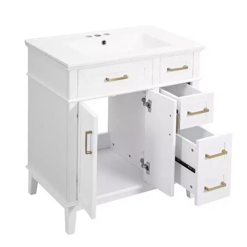 30 Bathroom Vanity with Sink, Bathroom Storage Cabinet with Soft-Close Doors and Drawers for Small Space