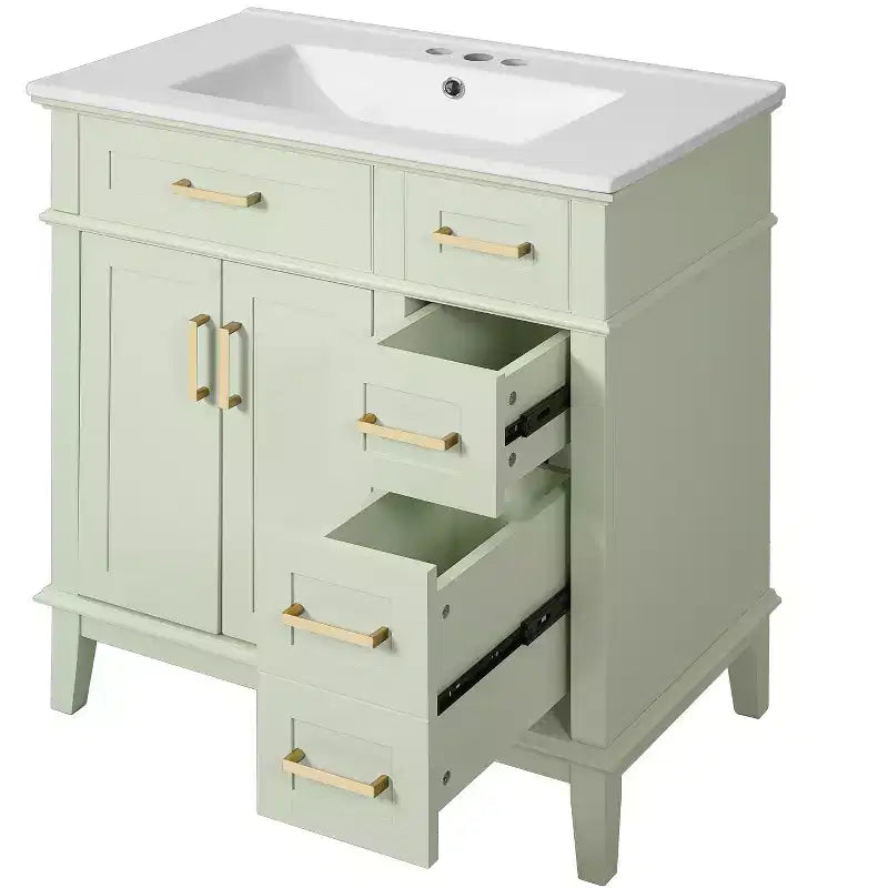 30 Bathroom Vanity with Sink, Bathroom Storage Cabinet with Soft-Close Doors and Drawers for Small Space