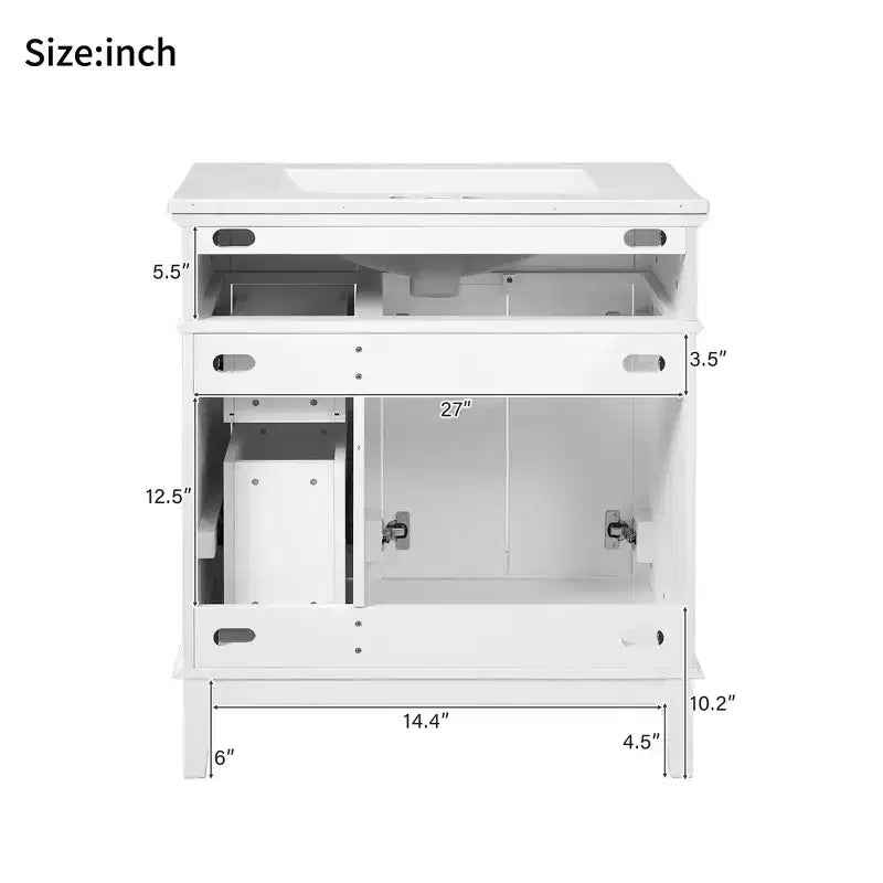 30 Bathroom Vanity with Sink, Bathroom Storage Cabinet with Soft-Close Doors and Drawers for Small Space