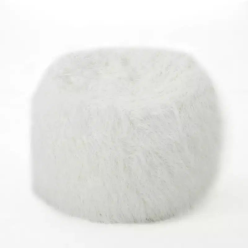 TUYOHW Faux Fur Bean Bag Chair, High-Density Foam Round Floor Chair for Plush Comfort, Cozy Lounge Chair for Living Room