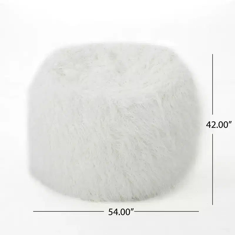 TUYOHW Faux Fur Bean Bag Chair, High-Density Foam Round Floor Chair for Plush Comfort, Cozy Lounge Chair for Living Room