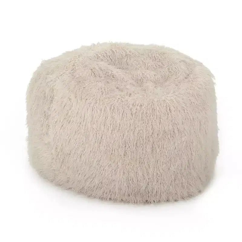 TUYOHW Faux Fur Bean Bag Chair, High-Density Foam Round Floor Chair for Plush Comfort, Cozy Lounge Chair for Living Room