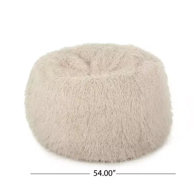 TUYOHW Faux Fur Bean Bag Chair, High-Density Foam Round Floor Chair for Plush Comfort, Cozy Lounge Chair for Living Room