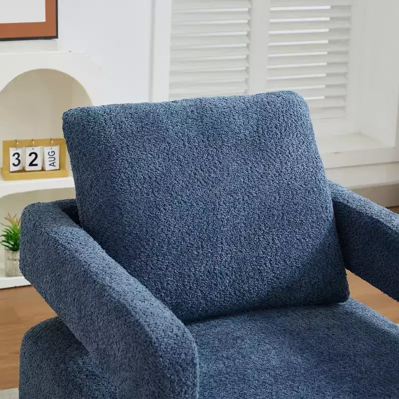 GDFStudio Evelyn Modern Boucle Upholstered Square Swivel Accent Chair with Open Back