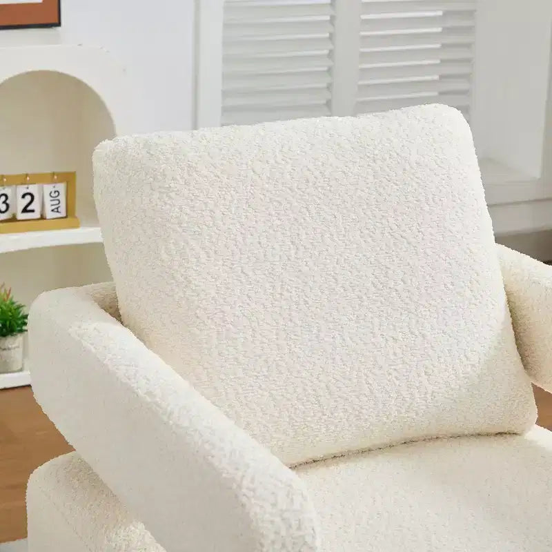 GDFStudio Evelyn Modern Boucle Upholstered Square Swivel Accent Chair with Open Back