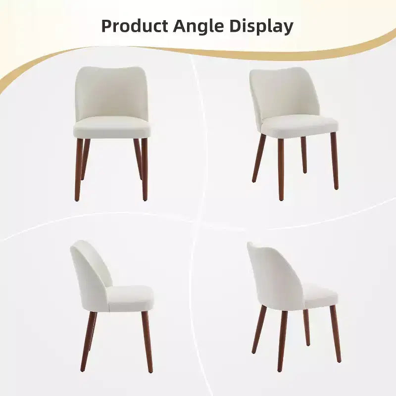 Linen Upholstered Dining Chair with Solid Wood Legs, Wooden Kitchen Chair, Kitchen Chairs with Thick Cushions for Dining Room, Living Room