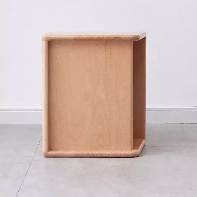 MAYEERTY Beech Solid Wood Nightstand with Open Storage Bedside Cabinet for Bedroom Living Room