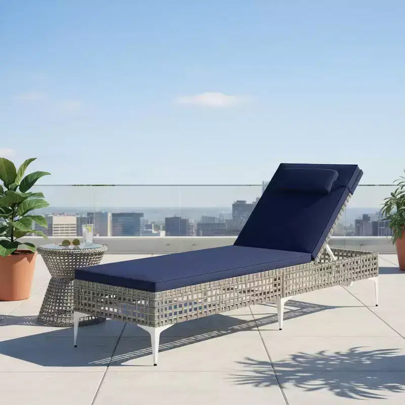 Chaise longue de patio inclinable 1 ou 2 pièces avec dossier réglable à 6 positions et coussin amovible