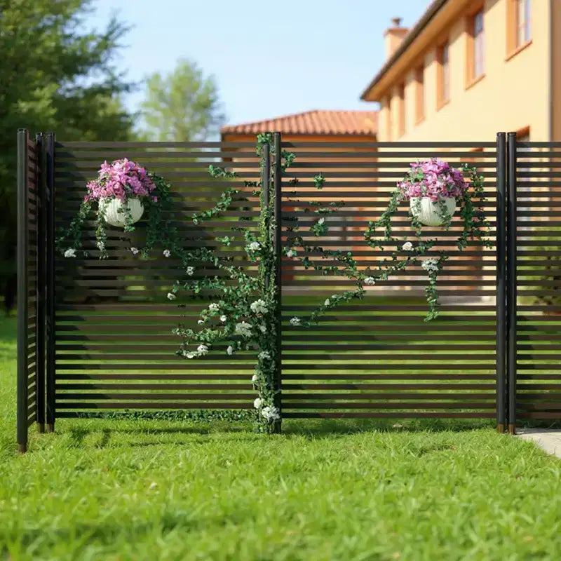 Clôture brise-vue 2 panneaux, clôture décorative de jardin en métal avec animaux, bordure paysagère antirouille pour plates-bandes, potagers, patio, arrière-cour