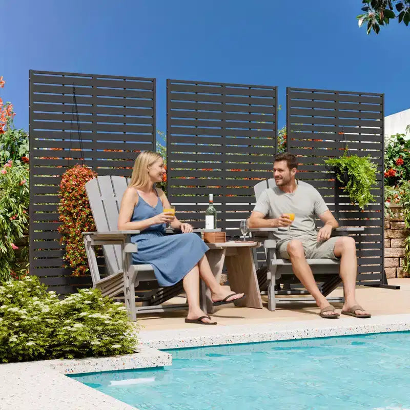 Paravent extérieur 152 cm H x 89 cm L avec support, Brise-vue en PEHD, Clôture d'intimité autoportante, Panneau de séparation pour terrasse, balcon, jardin