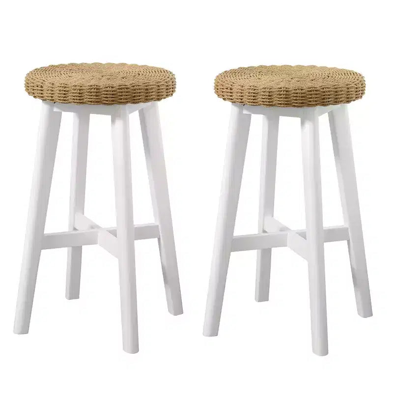 Lot de 2 tabourets de bar, blancs