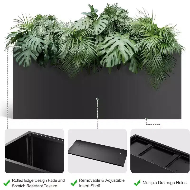 Cadre de lit de jardin en métal, conception durable à clipser, jardinière en fer résistante aux intempéries pour la culture de fleurs et de légumes en extérieur dans la pelouse du patio