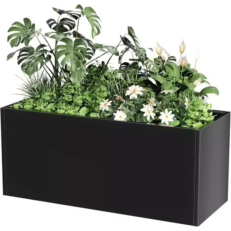 Cadre de lit de jardin en métal, conception durable à clipser, jardinière en fer résistante aux intempéries pour la culture de fleurs et de légumes en extérieur dans la pelouse du patio