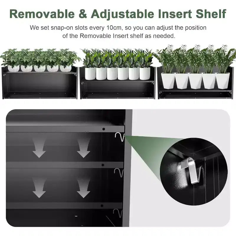 Cadre de lit de jardin en métal, conception durable à clipser, jardinière en fer résistante aux intempéries pour la culture de fleurs et de légumes en extérieur dans la pelouse du patio
