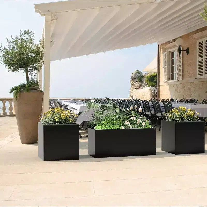 Cadre de lit de jardin en métal, conception durable à clipser, jardinière en fer résistante aux intempéries pour la culture de fleurs et de légumes en extérieur dans la pelouse du patio