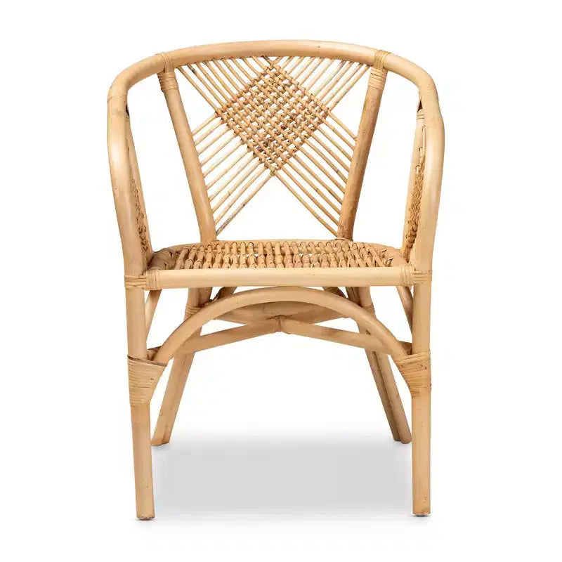 Kagama Rattan Dining Chair Brown - bali & pari: Bohemian, Bamboo, Comfort Design, Stable Base