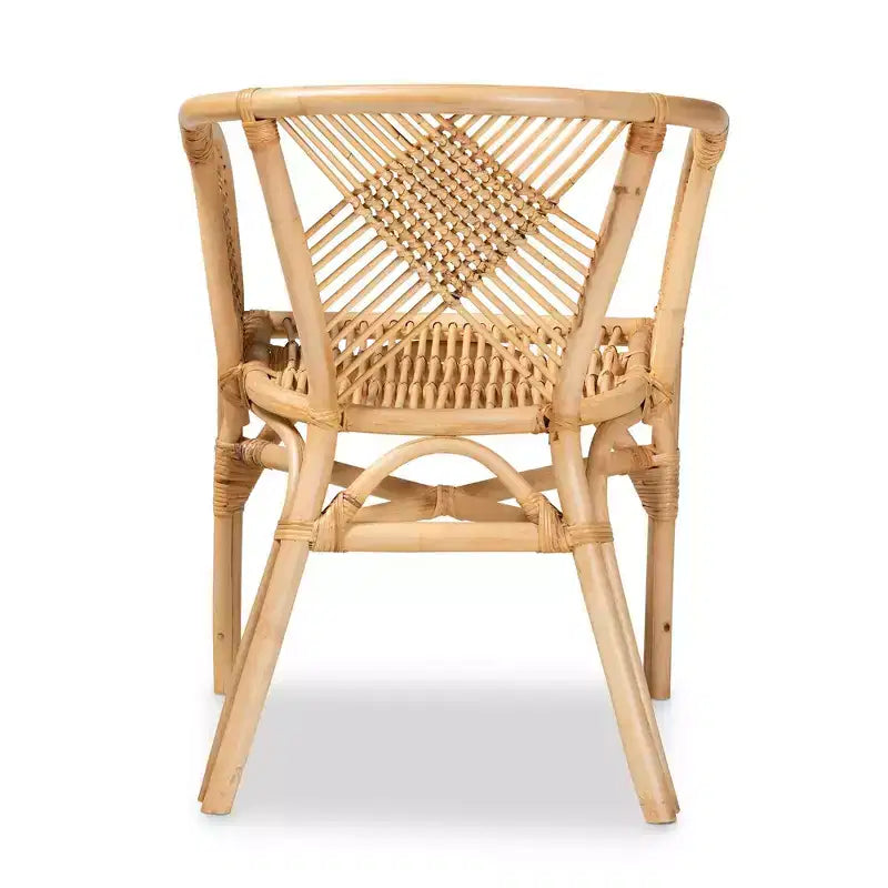 Kagama Rattan Dining Chair Brown - bali & pari: Bohemian, Bamboo, Comfort Design, Stable Base