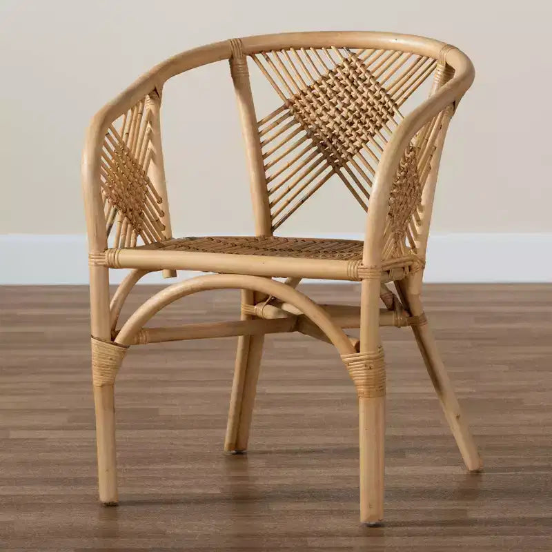Kagama Rattan Dining Chair Brown - bali & pari: Bohemian, Bamboo, Comfort Design, Stable Base