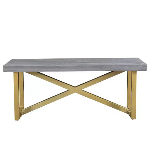 60" Raven Mango Wood Dining Bench Gold/Brown - Timbergirl