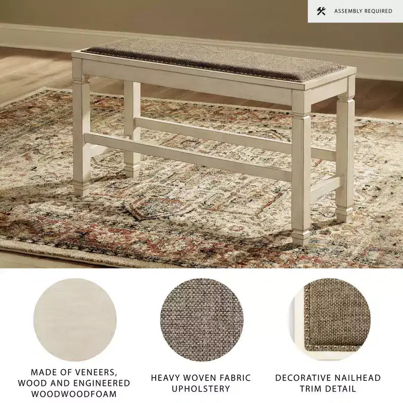 Bolanburg Counter Height Dining Room Bench Antique White - Signature Design by Ashley