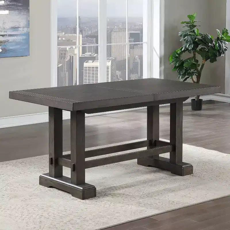 7pc Napa Counter Height Dining Set Dusky Cedar - Steve Silver Co.: Expandable, Farmhouse Style, Seats 8-10
