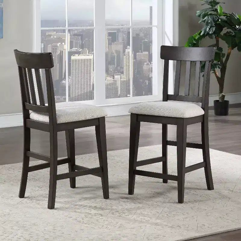 7pc Napa Counter Height Dining Set Dusky Cedar - Steve Silver Co.: Expandable, Farmhouse Style, Seats 8-10