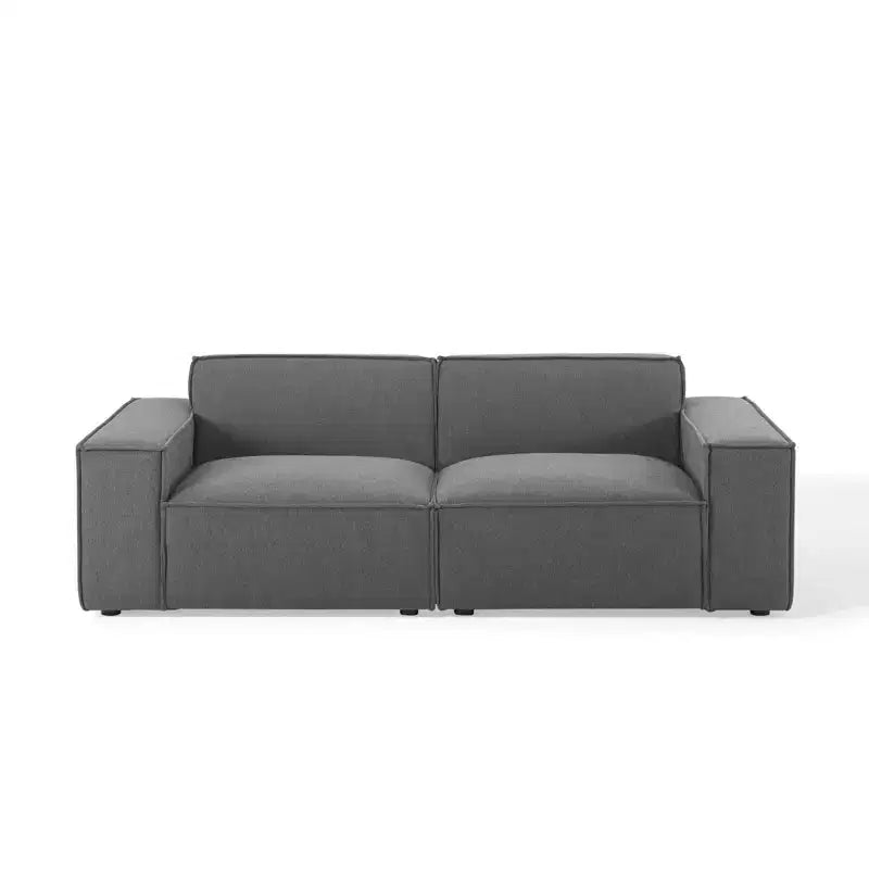 Modway 2pc Restore Sectional Sofa Charcoal: Contemporary Modular Couch, Polyester Upholstery, Wood Frame