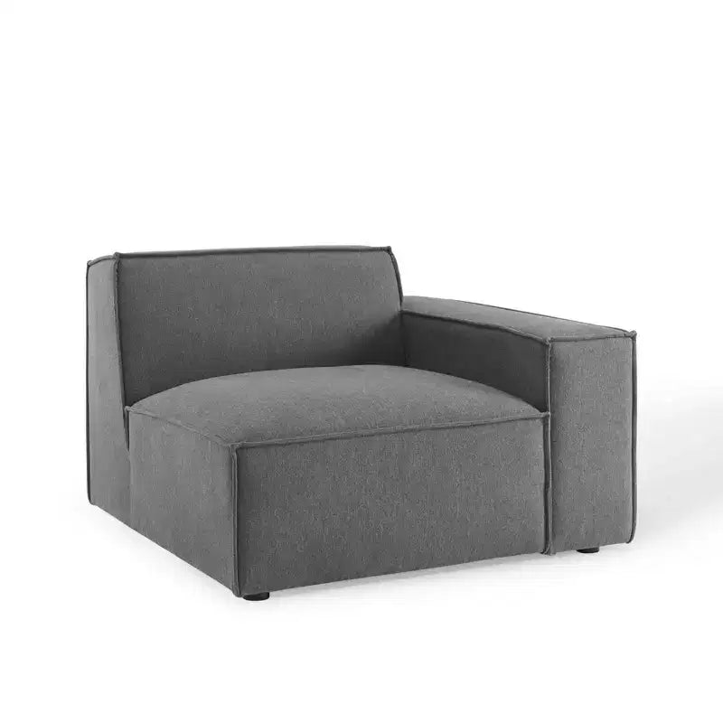 Modway 2pc Restore Sectional Sofa Charcoal: Contemporary Modular Couch, Polyester Upholstery, Wood Frame