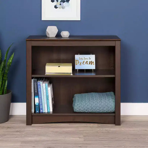 29" 2 Shelf Bookcase Espresso - Prepac: Adjustable Shelves, Laminated Finish, Wood Composite, 40 lbs Capacity