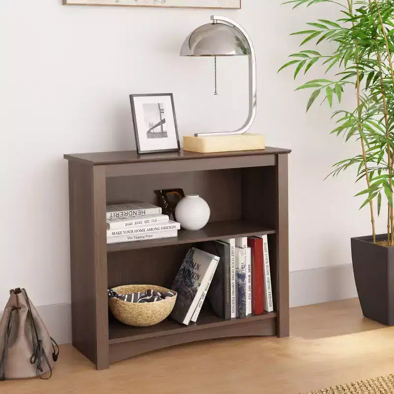29" 2 Shelf Bookcase Espresso - Prepac: Adjustable Shelves, Laminated Finish, Wood Composite, 40 lbs Capacity