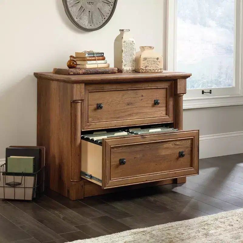 Palladia File Vintage Oak - Sauder: 2-Drawer Lateral, Safety Interlock, Home Office Storage