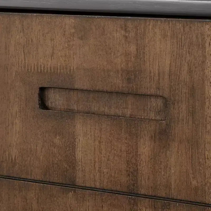 angelo:HOME Randy Mid Century Modern Decorative Buffet Cabinet Black/Walnut