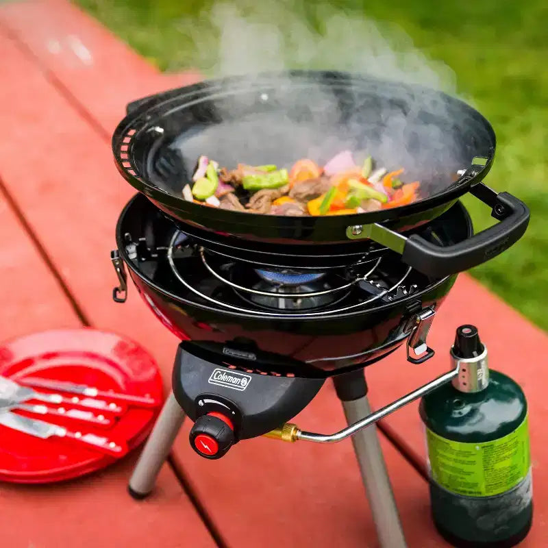 Réchaud de camping portable au propane 4-en-1 - Noir