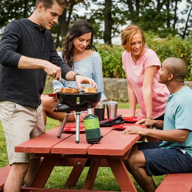Réchaud de camping portable au propane 4-en-1 - Noir