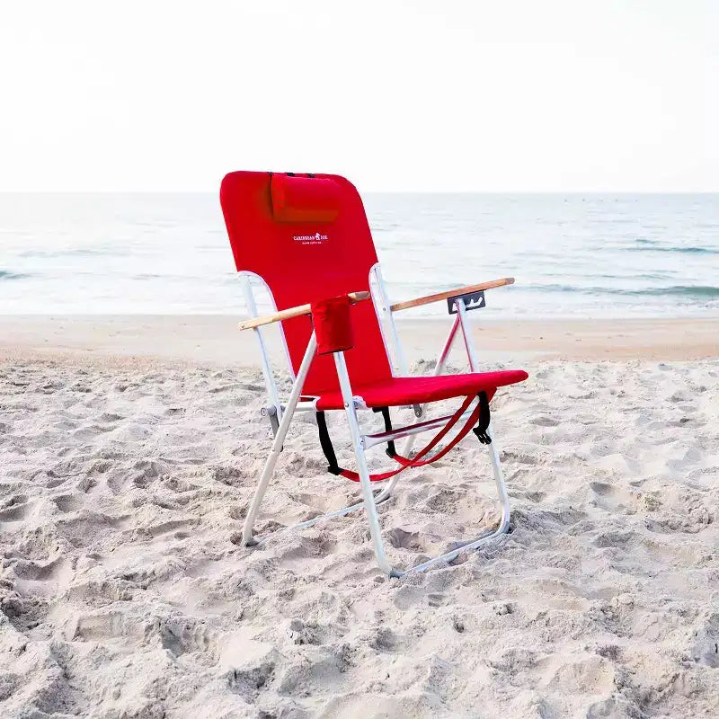 Chaise de plage portable et légère pour l'extérieur - Rouge
