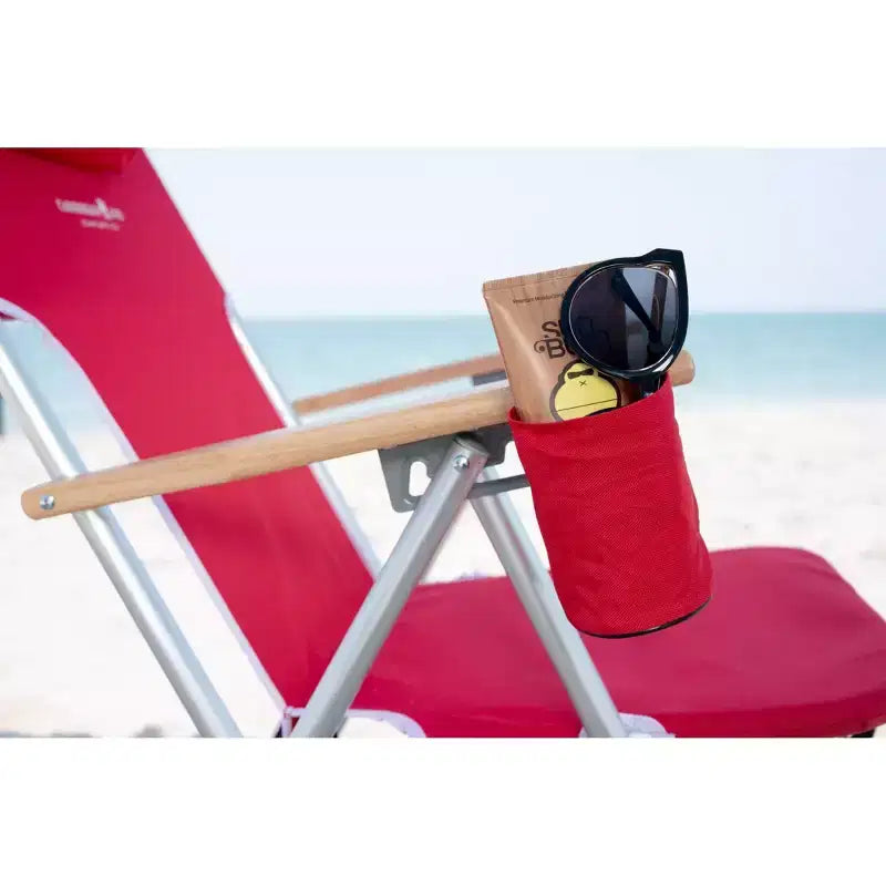 Chaise de plage portable et légère pour l'extérieur - Rouge